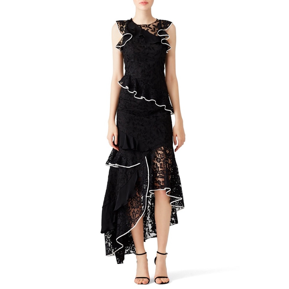 Sachin & Babi Asymmetric Lace Contrast Dress Size 0